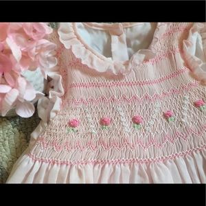Girls Pink Smocked Dress. Cute!